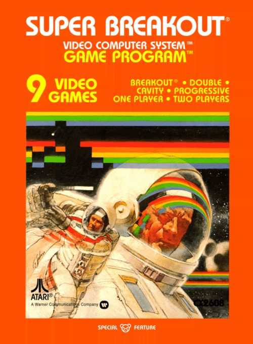 Super Breakout box art for Atari 2600